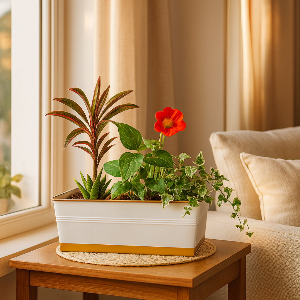 16 Inches Rectangular Metal Plant Pot – Ecofynd