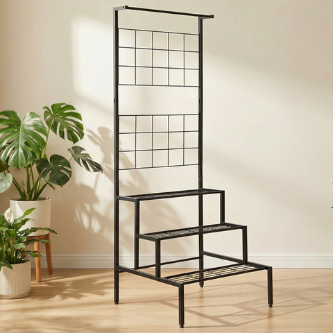 ecofynd 3-Tier Metal Plant Stand – Elegant Iron Shelf for Home & Balcony Décor