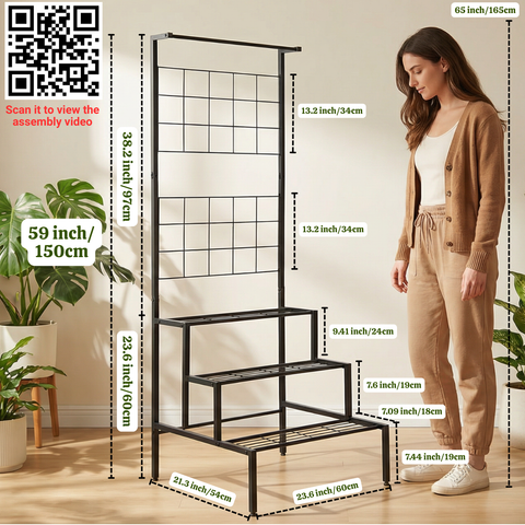 ecofynd 3-Tier Metal Plant Stand – Elegant Iron Shelf for Home & Balcony Décor