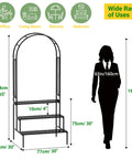 ecofynd Metal Plant Stand with Arch Trellis | 3-Tier Ladder Design for Potted & Hanging Plants | Ecofynd