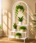ecofynd 3-Tier White Arbow Metal Plant Stand – Elegant Space-Saving Display