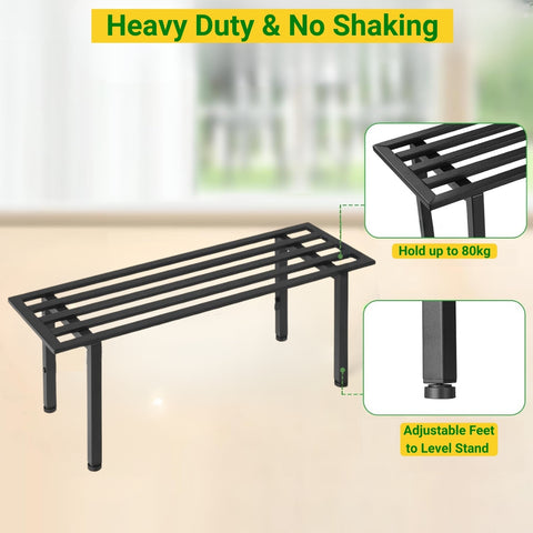 metal plant pot feet Adam Jr Black Plant Stand – Sturdy Metal Planter Stand for Balcony – Ecofynd