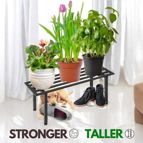 indoor black plant stand Adam Jr Black Plant Stand – Sturdy Metal Planter Stand for Balcony – Ecofynd