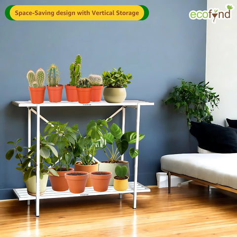 Ecofynd Eric Metal Plant Stand – Sturdy, Powder-Coated, Multipurpose