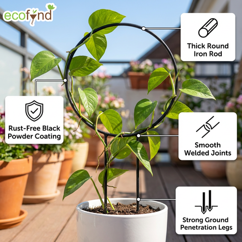ecofynd Black Iron Garden Trellis for Climbing Plants