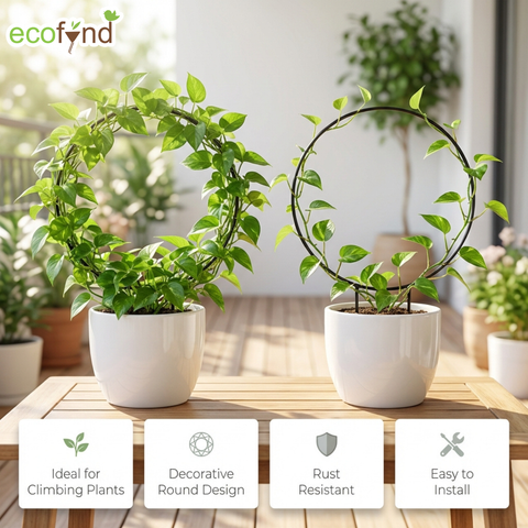 ecofynd Black Iron Garden Trellis for Climbing Plants