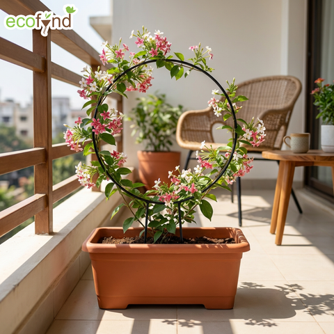 ecofynd Black Iron Garden Trellis for Climbing Plants