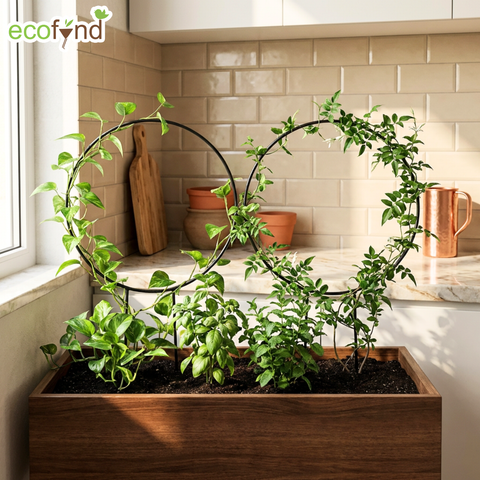 ecofynd Black Iron Garden Trellis for Climbing Plants