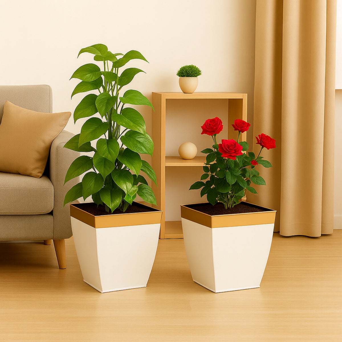 Ecofynd Midland 8” White Tapered Planter