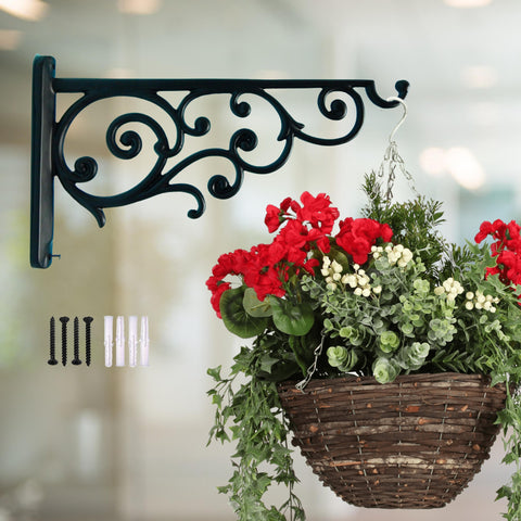 hanging basket plant holders Metal Wall Plant Bracket – Heavy-Duty Aluminium Hanging Hook for Plant – Ecofynd