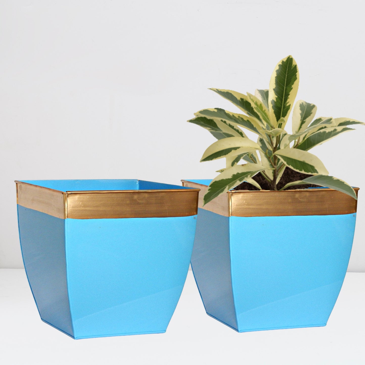Midland 8” Blue Tapered planter
