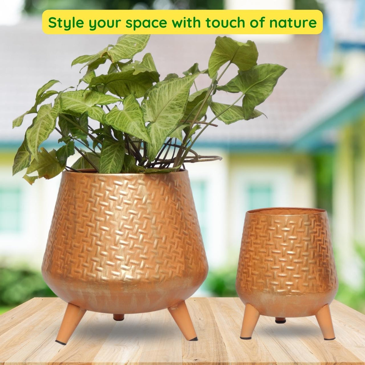 Hazel Metal Planter with Stand – Ecofynd