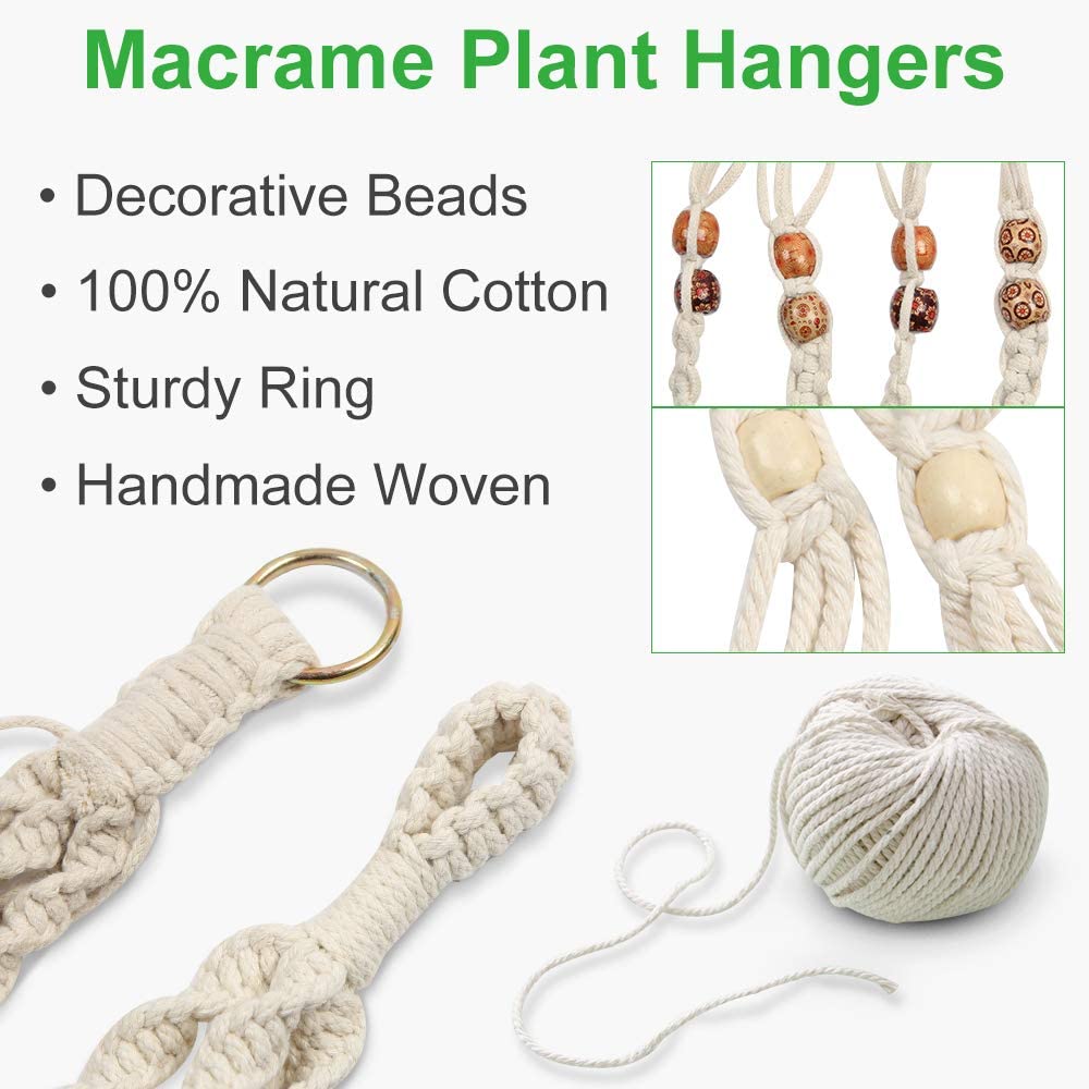 Ecofynd Macrame Cotton Plant Hanger Rope Macrame Plant Hanger freeshipping - Ecofynd