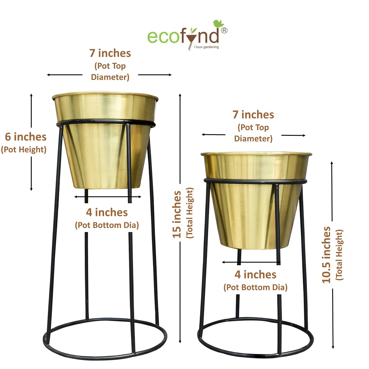 Emily Metal Plant Pot with Stand planter freeshipping - Ecofynd