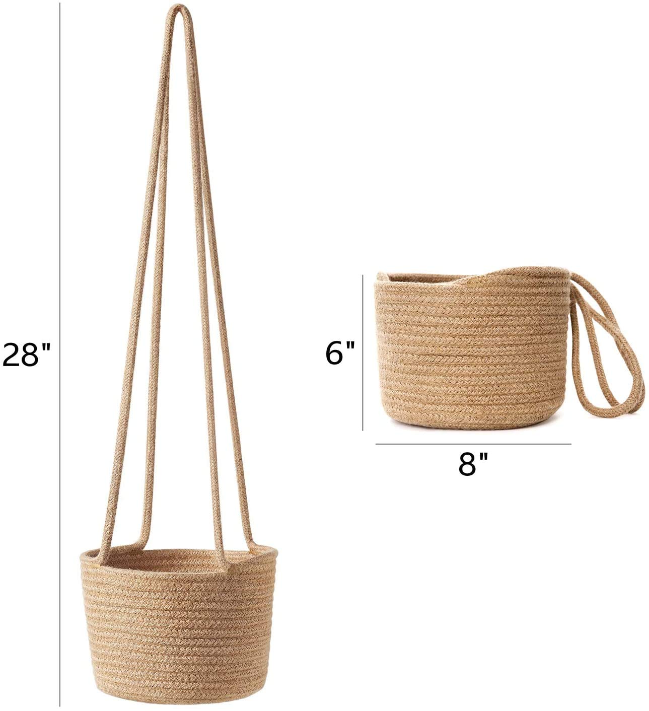 Ecofynd Planter Baskets With Long Hanging Rope Rope Basket freeshipping - Ecofynd