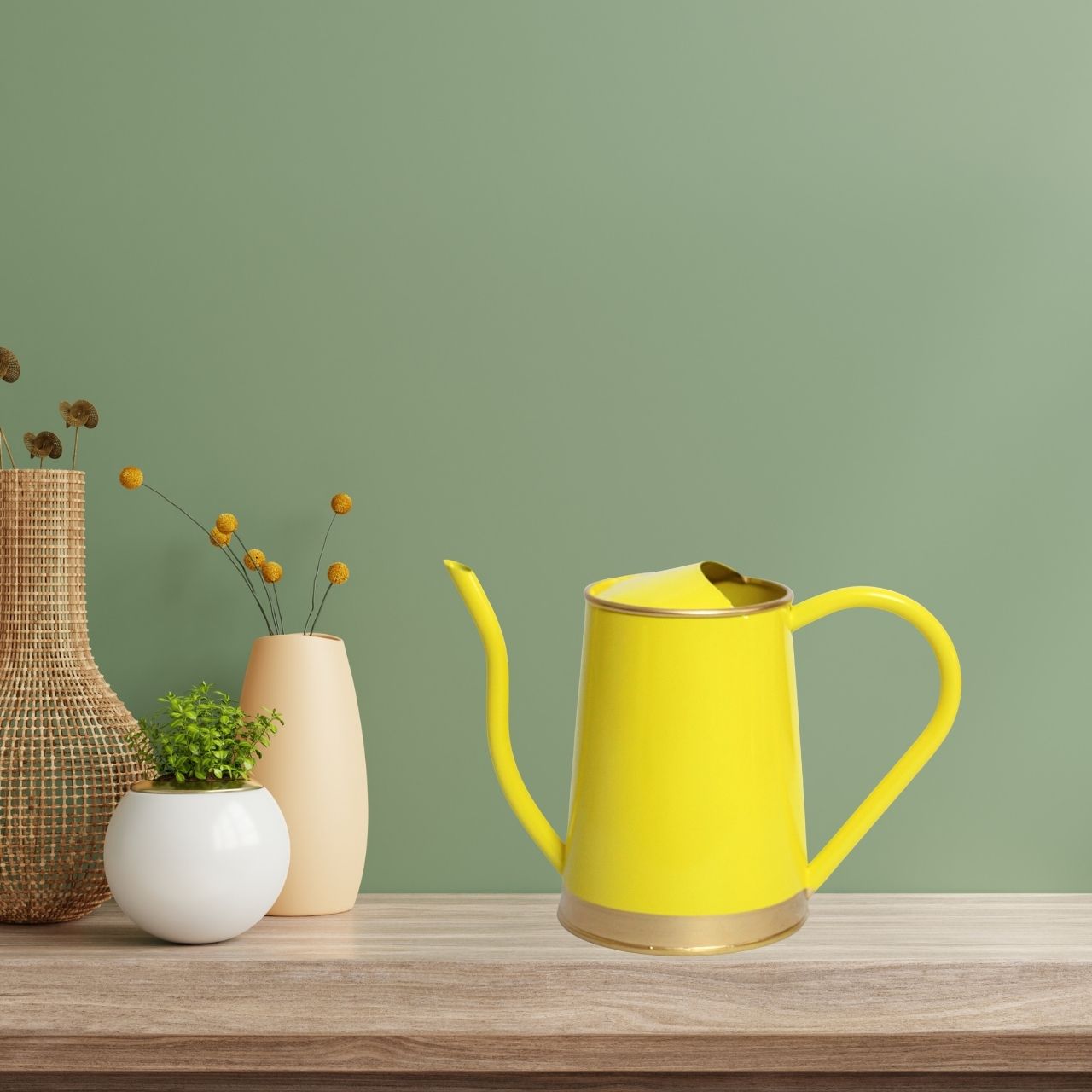 Yellow Kids and Adult Watering Can