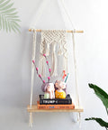 Ecofynd Handmade Macrame Hanging Shelf – Boho Chic Display Shelf by Ecofynd
