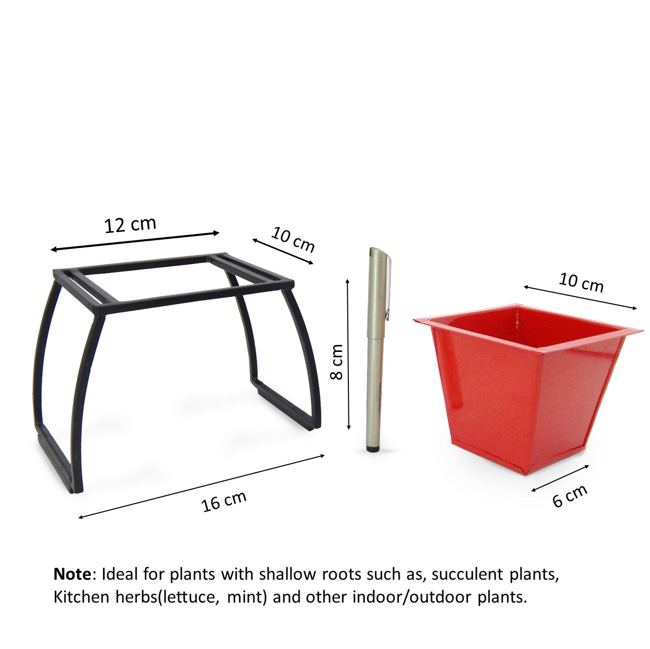 ecofynd Stackable Table Top Planter Pot with Metal Stand, Red Desktop Planter freeshipping - Ecofynd