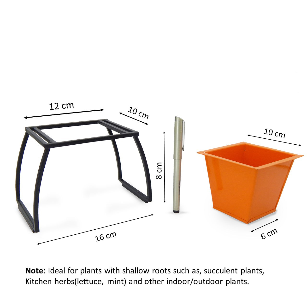 ecofynd Stackable Table Top Planter Pot with Metal Stand, Yellow Desktop Planter freeshipping - Ecofynd