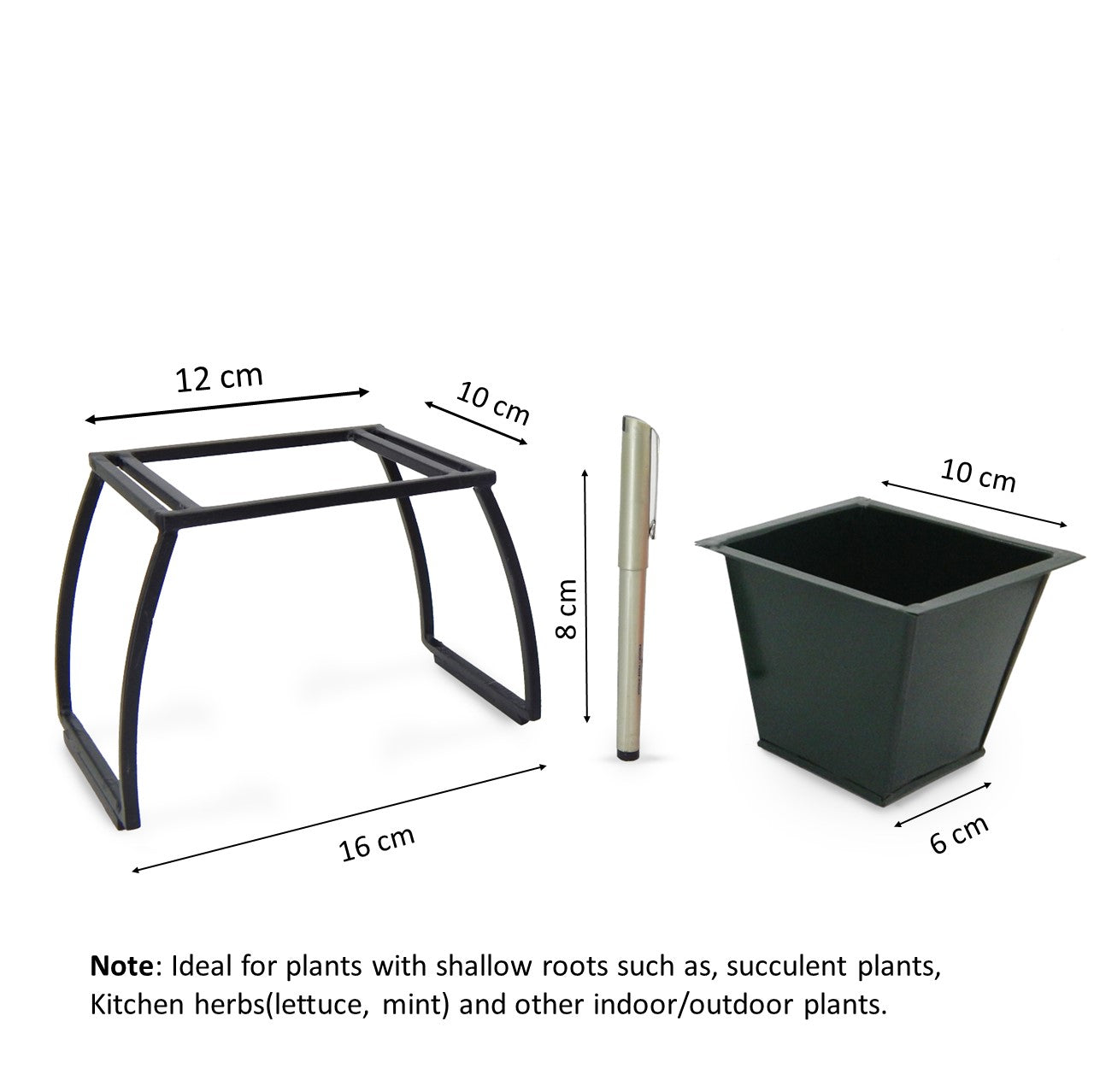 ecofynd Stackable Table Top Planter Pot with Metal Stand, Dark Green Desktop Planter freeshipping - Ecofynd