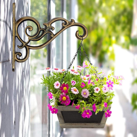 plant hanger bracket Vintage Aluminium Wall Plant Bracket – 30kg Heavy-Duty Hook – Ecofynd