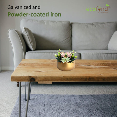 ecofynd Gleam & Green: Zoe Gold Metal Pot by Ecofynd