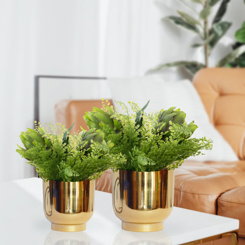 elegant pots for plants Eva Luxe – Gold Metal Elegance for Your Plants – Ecofynd