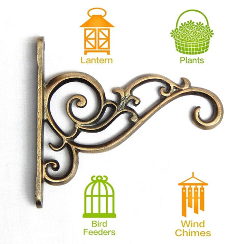 heavy duty brackets for hanging plants Vintage Aluminium Wall Plant Bracket – 30kg Heavy-Duty Hook – Ecofynd