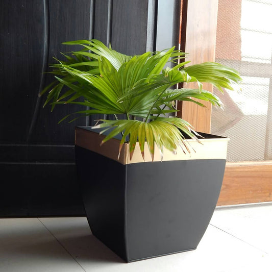 Midland 12 inches Black Tapered Planter Large Planters freeshipping - Ecofynd
