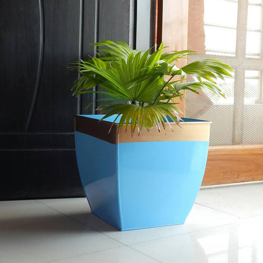 Midland 12 inches Blue Tapered Planter Large Planters freeshipping - Ecofynd