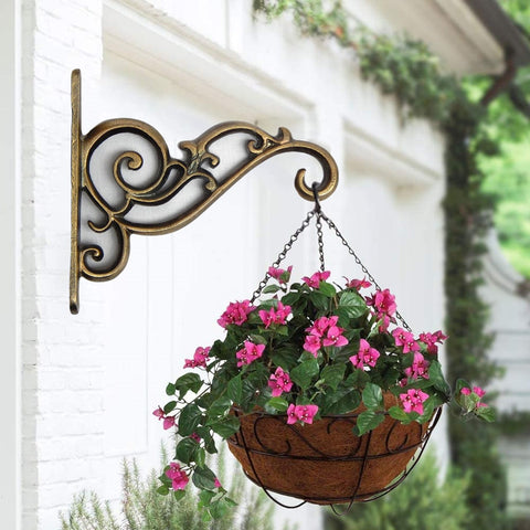 wall hanging brackets for plants Vintage Aluminium Wall Plant Bracket – 30kg Heavy-Duty Hook – Ecofynd