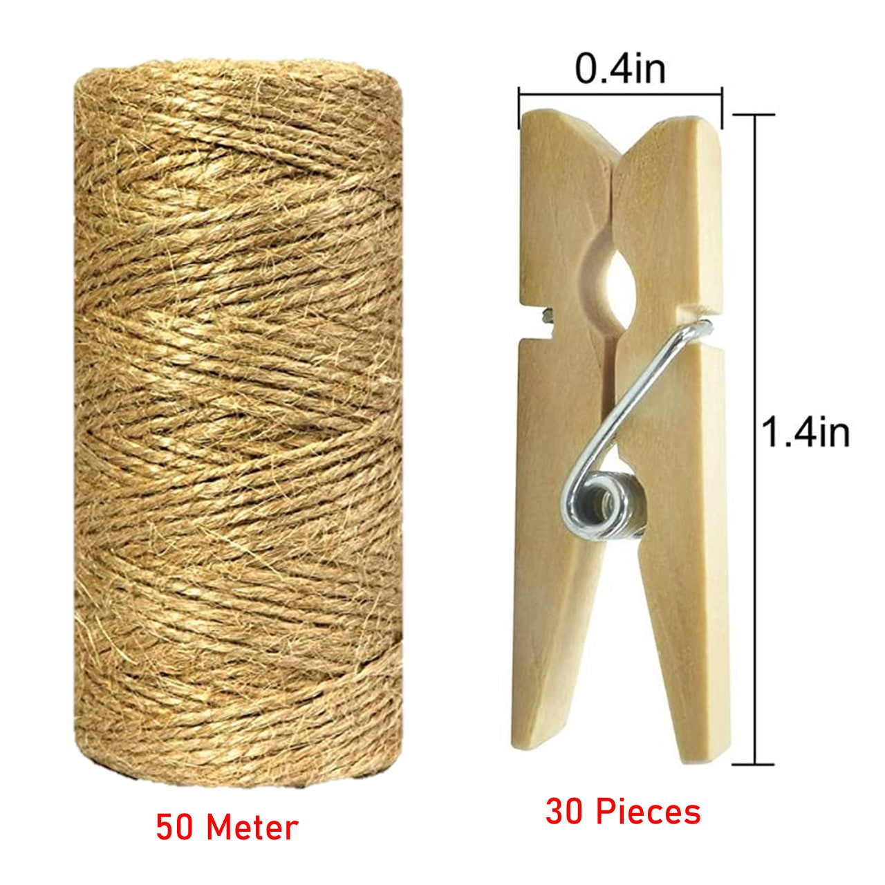 ecofynd Mini Natural Wood Pin with Jute Rope Wooden Pins freeshipping - Ecofynd