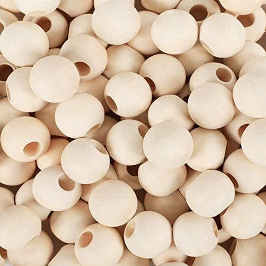 Natural Wooden Beads 25 mm