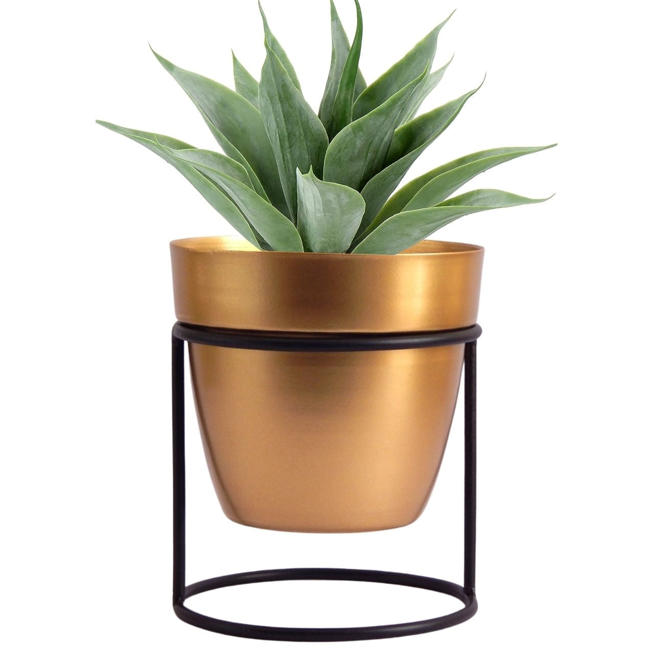 Amy Gold Metal Pot with Stand