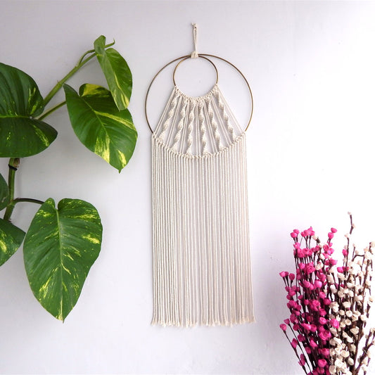ecofynd Macrame Dream Catcher With Golden Ring hanging ornament freeshipping - Ecofynd
