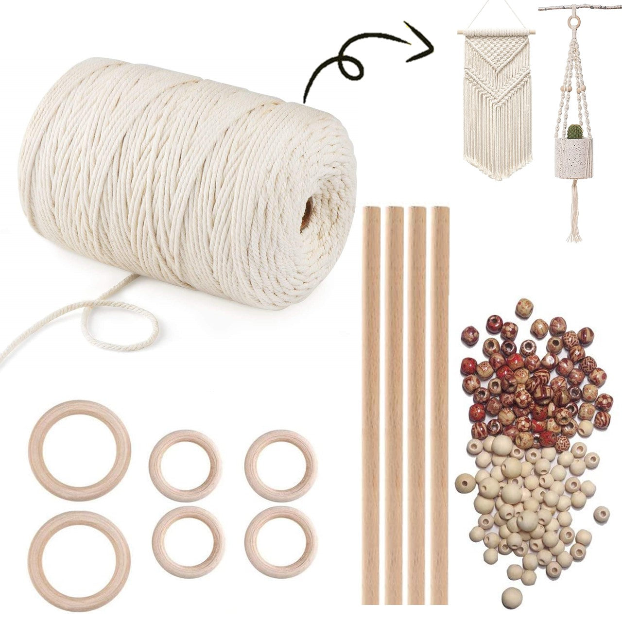 ecofynd Macrame DIY Kit for Plant Hanger, Wall Hanging Art & Craft Kit freeshipping - Ecofynd