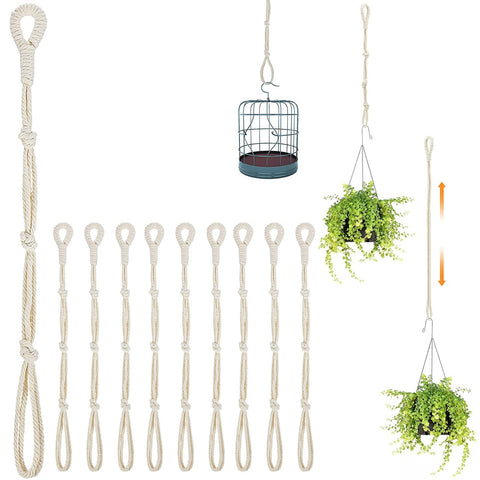 plant hanger extenders Ecofynd Macrame 25 Inch Plant Hanger Extender Rope Set of 5/10