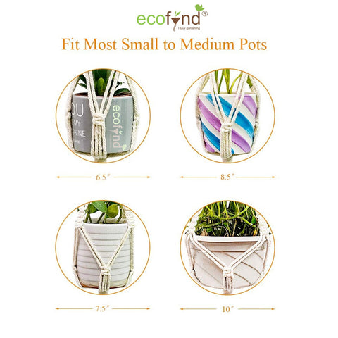 macrame plant hanger for 10 inch pot Ecofynd Ivory Boho Twisted Macrame Plant Hanger, Set of 2 (45 Inch)
