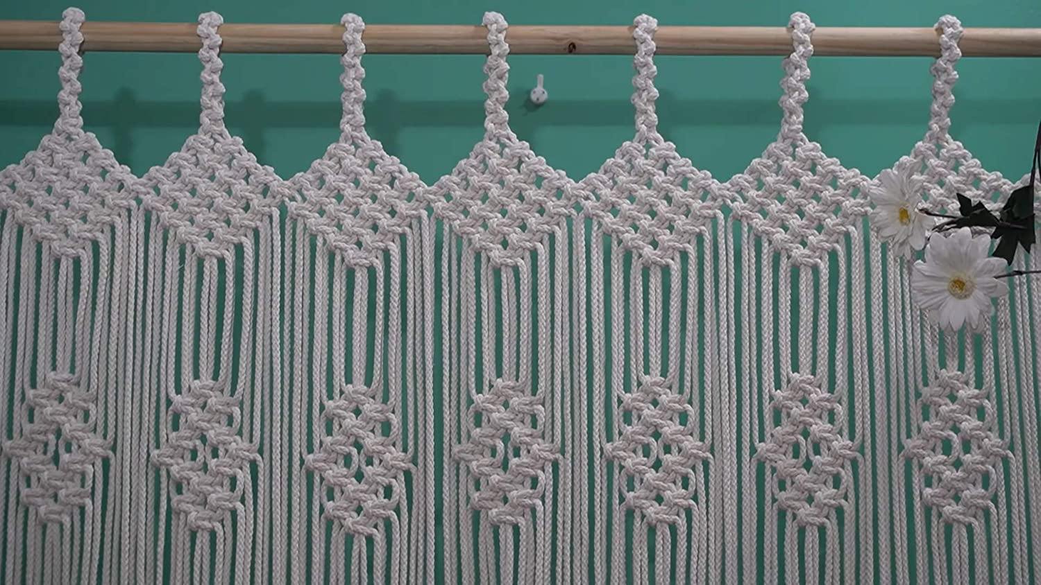 Cotton Geometric Rope Curtain Macrame Curtain freeshipping - Ecofynd