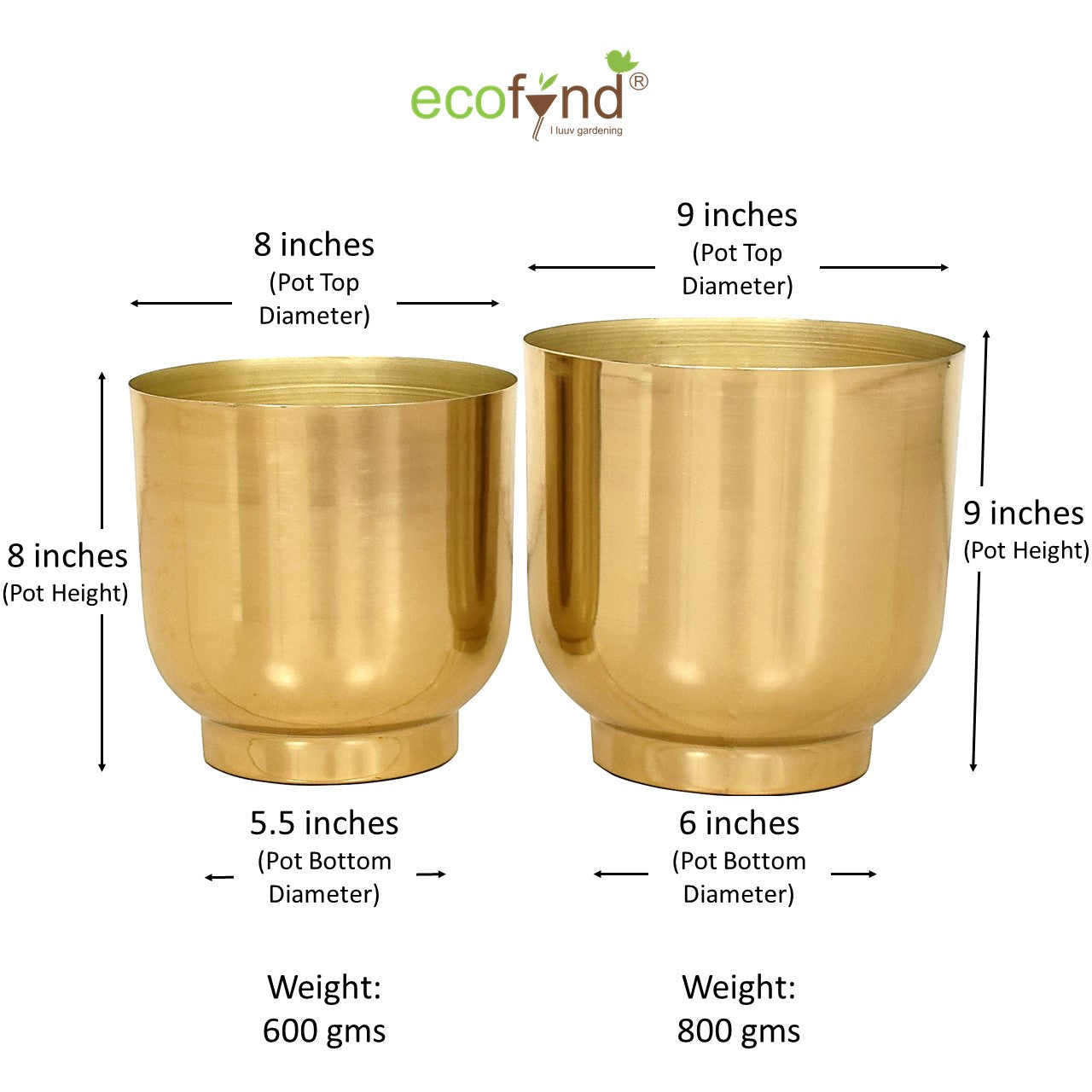 Eva Gold Metal Plant Pots Planters freeshipping - Ecofynd