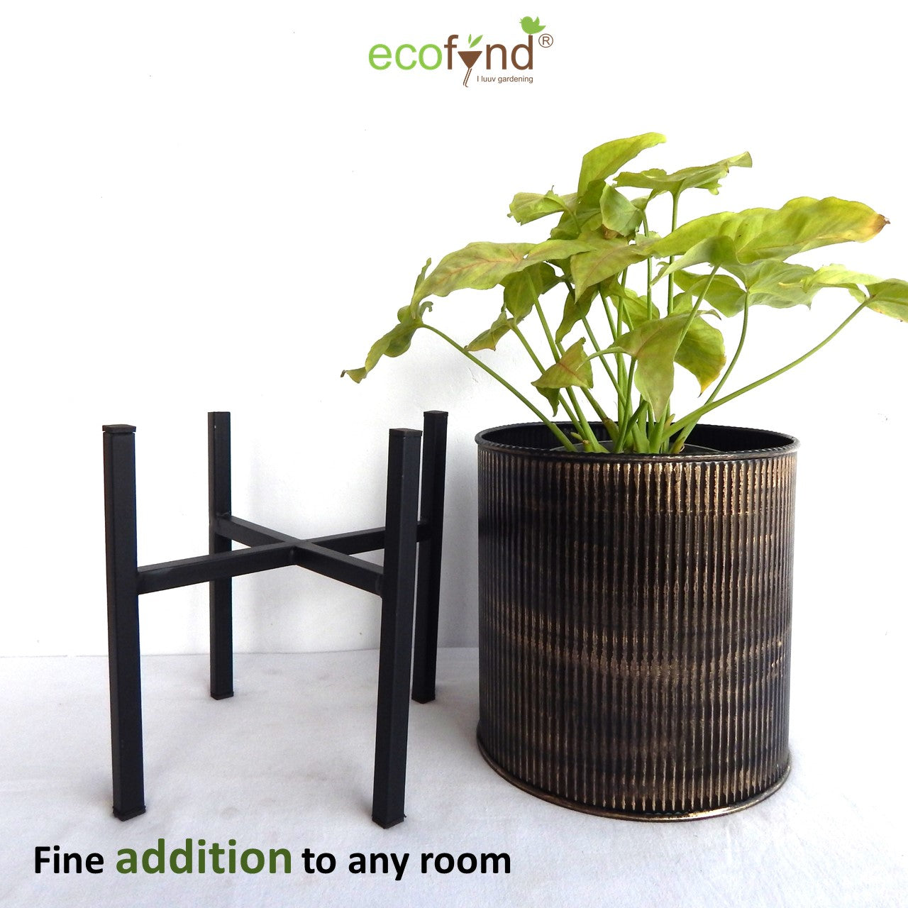 ecofynd 8 inches/6 inches Metal Vintage Plant Pot with Stand Planter freeshipping - Ecofynd