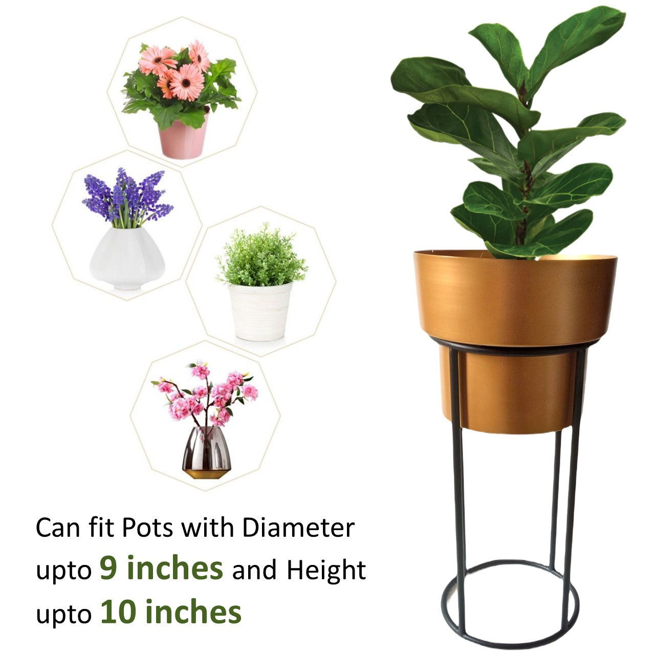 Dutone Metal Planter Pot with Stand planter freeshipping - Ecofynd