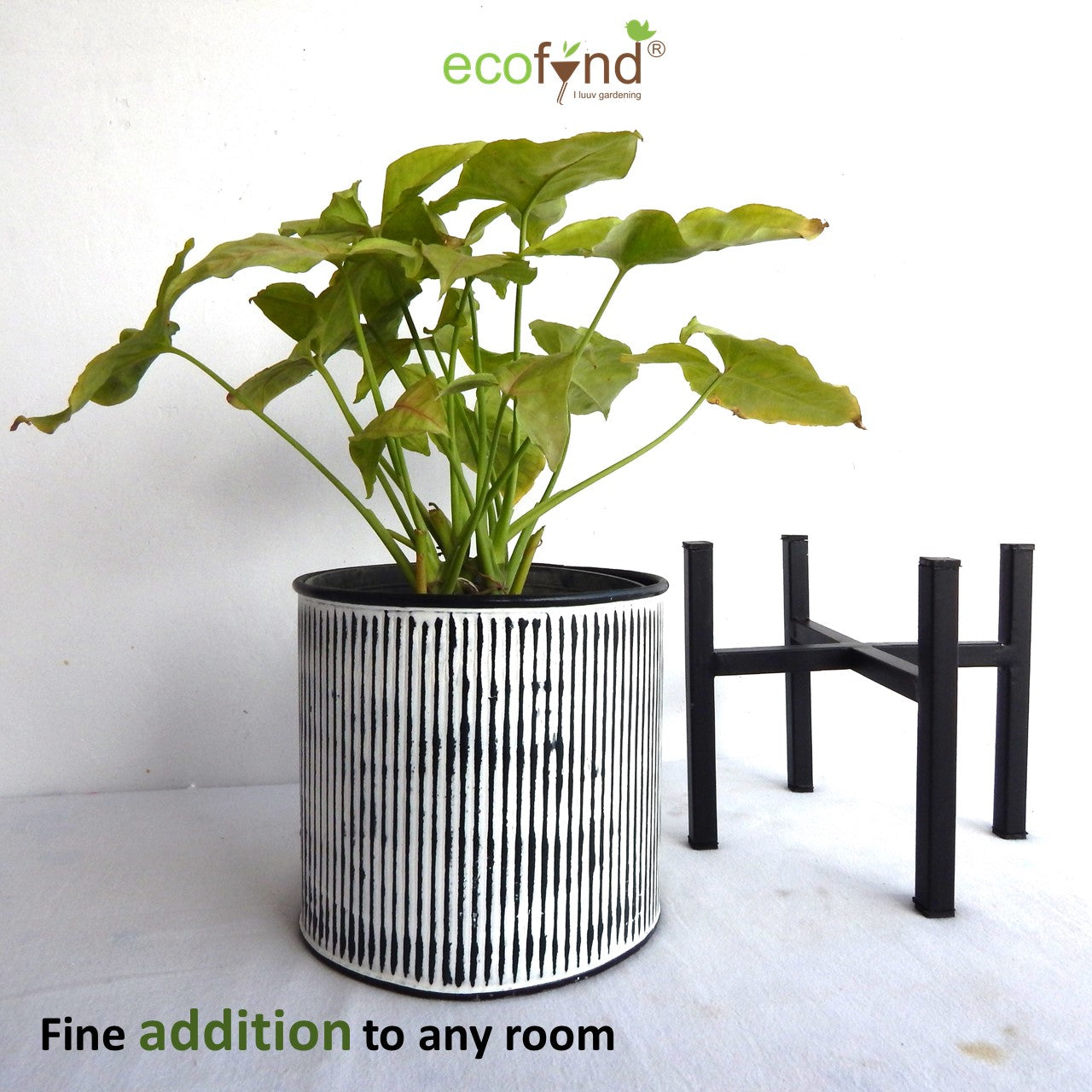 ecofynd 6 inches Jeff Metal Vintage Plant Pot with Stand Planter freeshipping - Ecofynd
