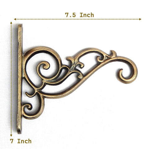 brass plant hanger bracket Vintage Aluminium Wall Plant Bracket – 30kg Heavy-Duty Hook – Ecofynd