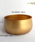 ecofynd Gleam & Green: Zoe Gold Metal Pot by Ecofynd